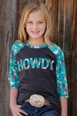 Cruel Girl | Girls Howdy Raglan Tee