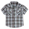 Wrangler | Infant Boy Western White/Brown Plaid Shirt