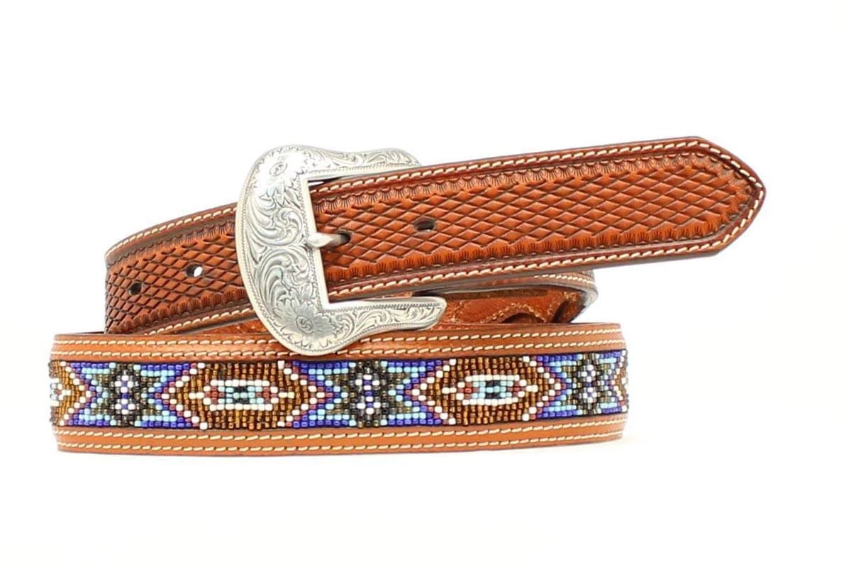 Nocona | Brown Blue/Multi Beaded Belt 3 Nocona | Brown Blue/Multi Beaded Belt