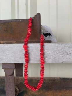 Rustic Rose Jewelry | 18” Red Coral Beaded Necklace