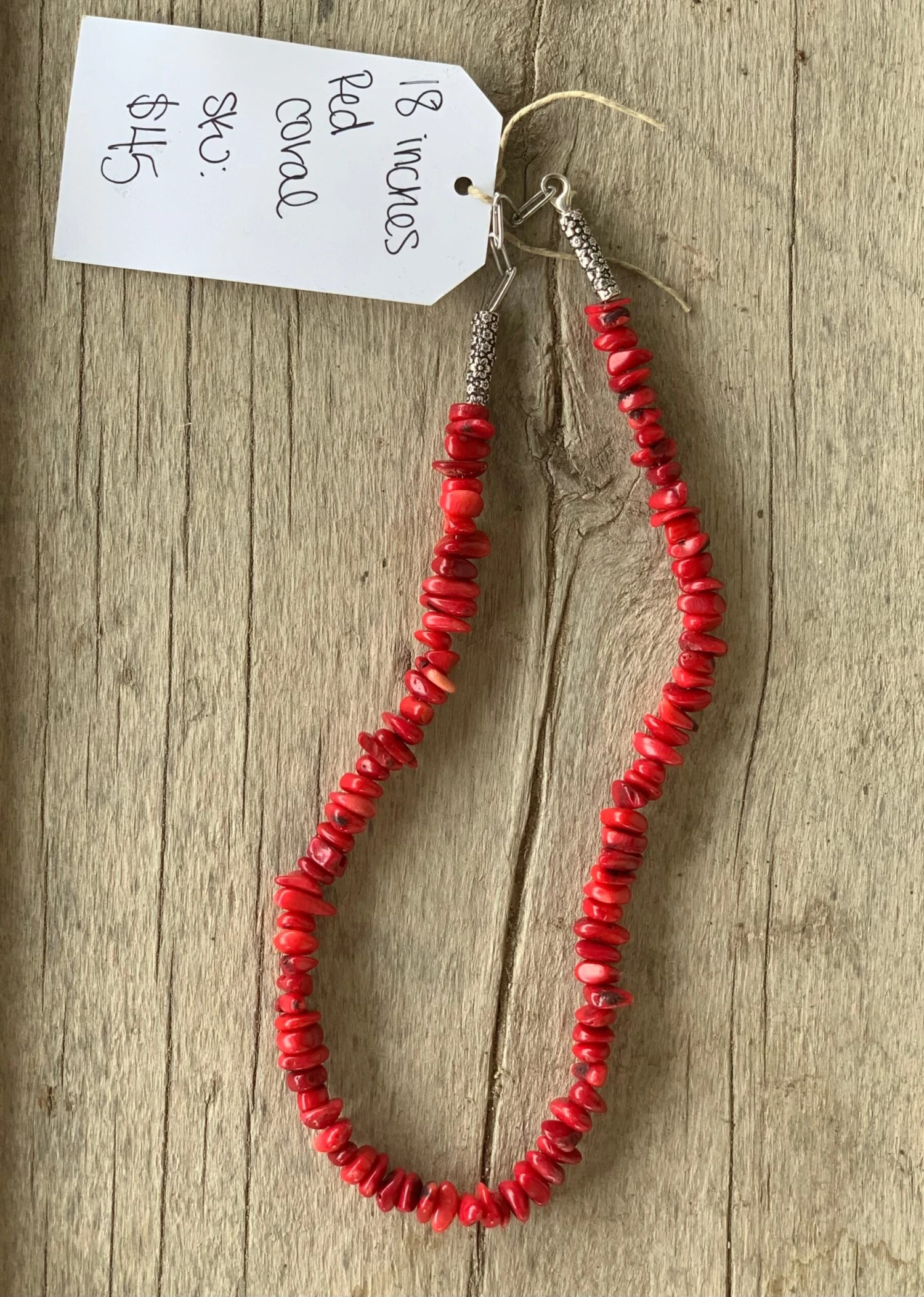 Rustic Rose Jewelry | 18” Red Coral Beaded Necklace 4 Rustic Rose Jewelry | 18” Red Coral Beaded Necklace - Image 2