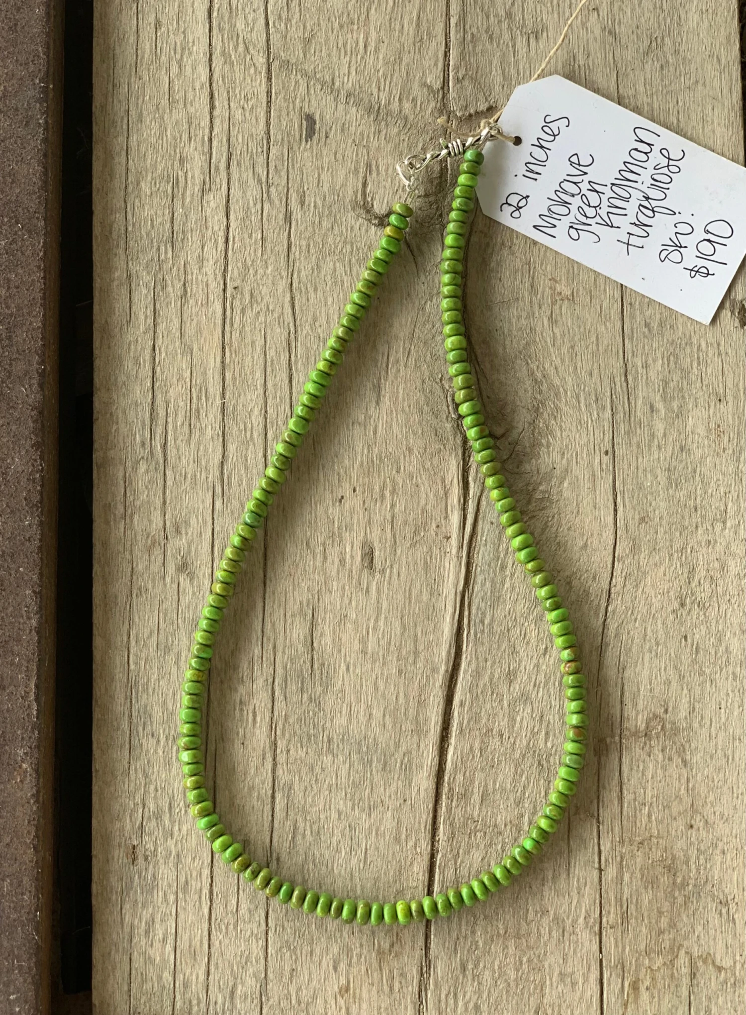 Rustic Rose Jewelry | 22” Mohave Green Kingman Turquoise Necklace 3 Rustic Rose Jewelry | 22” Mohave Green Kingman Turquoise Necklace