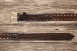 Texas Saddlery | Chocolate Buckstitch Combo Belt
