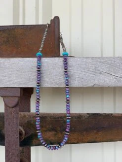 Rustic Rose Jewelry | #231 Purple Mohave Turquoise Beaded Necklace