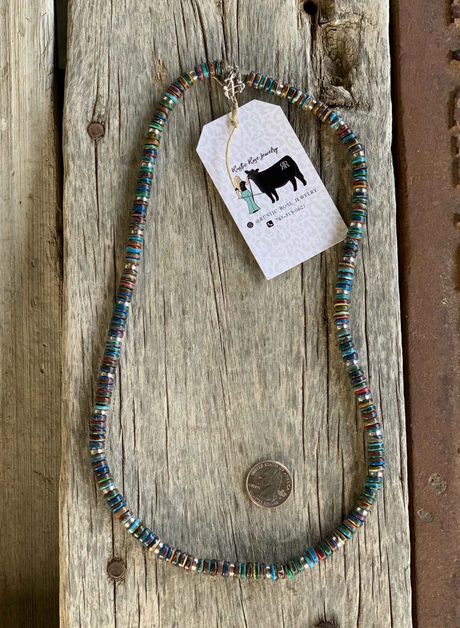 Rustic Rose Jewelry | Rainbow Calico Necklace 3 Rustic Rose Jewelry | Rainbow Calico Necklace