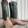Olathe Boot Co. | Tan Vintage Bruciato Ostrich FQ Mens Boot -Western Cowboy Equipment Shop IMG 5661