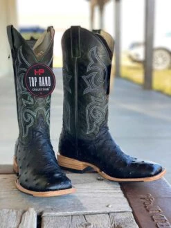 Horse Power Top Hand | Black FQ Ostrich Boot
