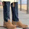 Olathe Boot Co. | Tan Newman KS Toe Tall Top Boot -Western Cowboy Equipment Shop IMG 8683 1