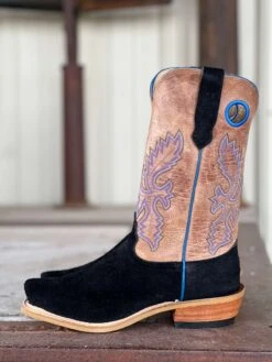 Fenoglio Boot Co. | Black Victoria Roughout W/ Dublin Boot -Western Cowboy Equipment Shop IMG 9424 1