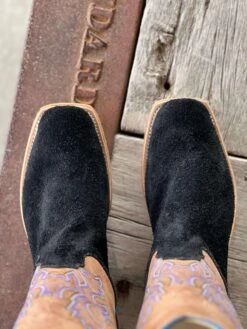 Fenoglio Boot Co. | Black Victoria Roughout W/ Dublin Boot -Western Cowboy Equipment Shop IMG 9425 1