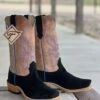 Fenoglio Boot Co. | Black Victoria Roughout W/ Dublin Boot -Western Cowboy Equipment Shop IMG 9431 1