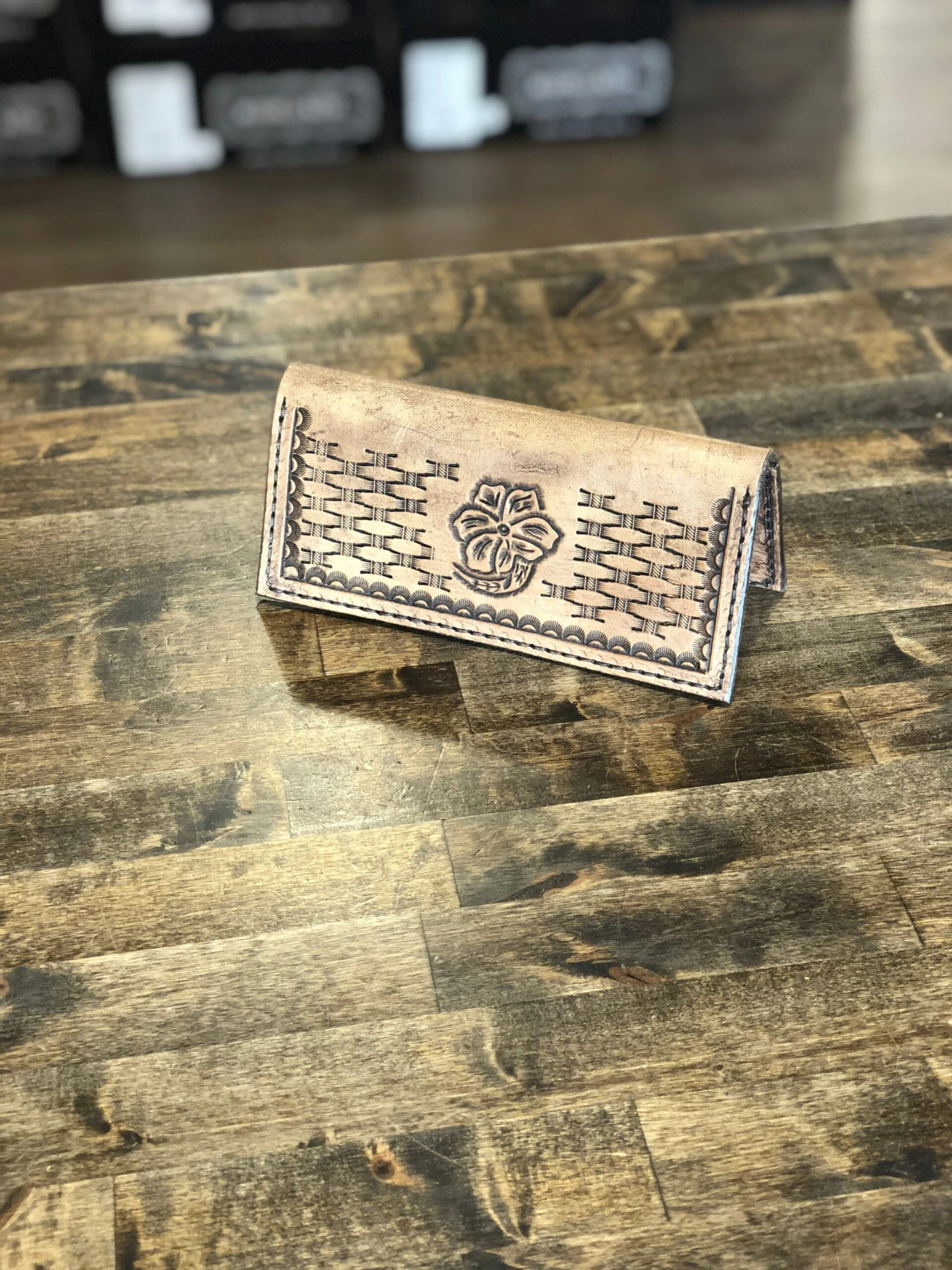 Cedar Ridge Leather | Hand Stamped Leather Checkbook Cover 4 Cedar Ridge Leather | Hand Stamped Leather Checkbook Cover - Image 2