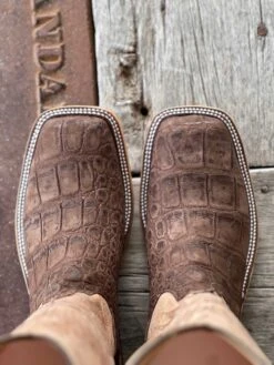 Anderson Bean | Chocolate Nubuck Alligator Boot -Western Cowboy Equipment Shop IMG 7863
