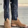 Olathe Boot Co. | Tan Newman Roughout Tall Top Boot -Western Cowboy Equipment Shop IMG 8283