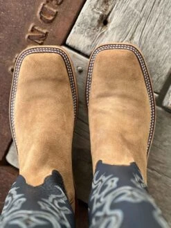 Olathe Boot Co. | Tan Newman Roughout Tall Top Boot -Western Cowboy Equipment Shop IMG 8286