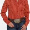 Cinch | Ladies Orange Print LS Shirt -Western Cowboy Equipment Shop MSW9164190 1