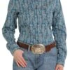 Cinch | Ladies Blue Print LS Shirt -Western Cowboy Equipment Shop MSW9164197