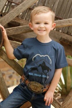 Cinch | Toddler/Infant Blue "Eat, Sleep, Ride" T-Shirt