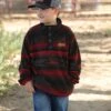 Cinch | Boys Brown Print Fleece Pullover -Western Cowboy Equipment Shop MWK7590010