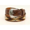 Nocona | Brown Burgundy/Multi Beaded Belt -Western Cowboy Equipment Shop N2499308